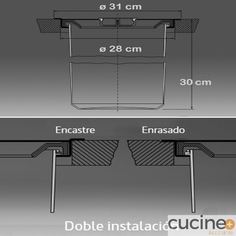 Cubo basura de encastrar para encimeras 9020
