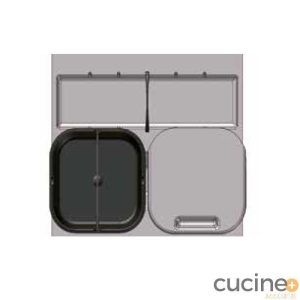 Kit de cubos de basura en PVC gris