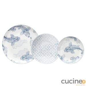 Vajilla 18 piezas porcelana peces
