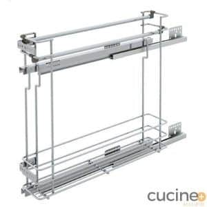 Cesto con guías de extracción total (izquierda) con porta trapos