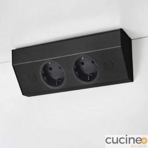 Enchufe de superficie Duality Black con 2 enchufes
