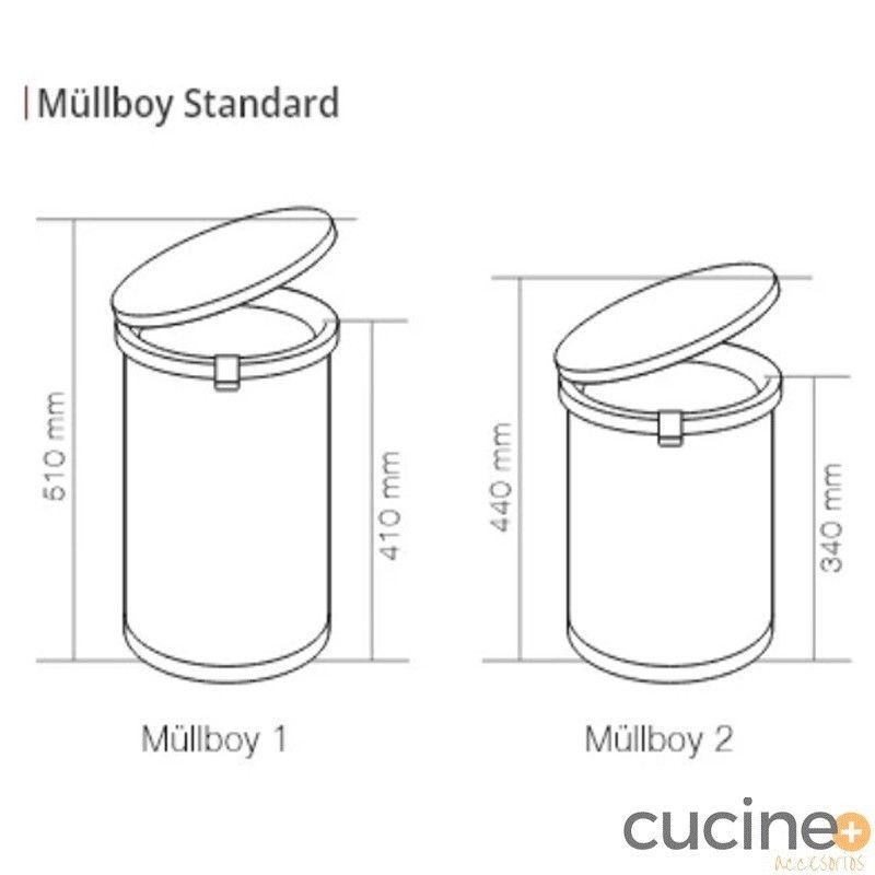 Cubo de basura de apertura automática MÜLLBOY STANDARD
