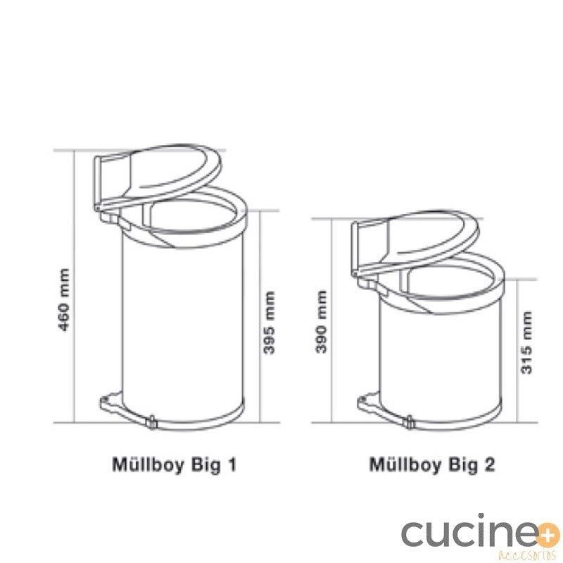 Cubo de basura con apertura automática MÜLLBOY BIG