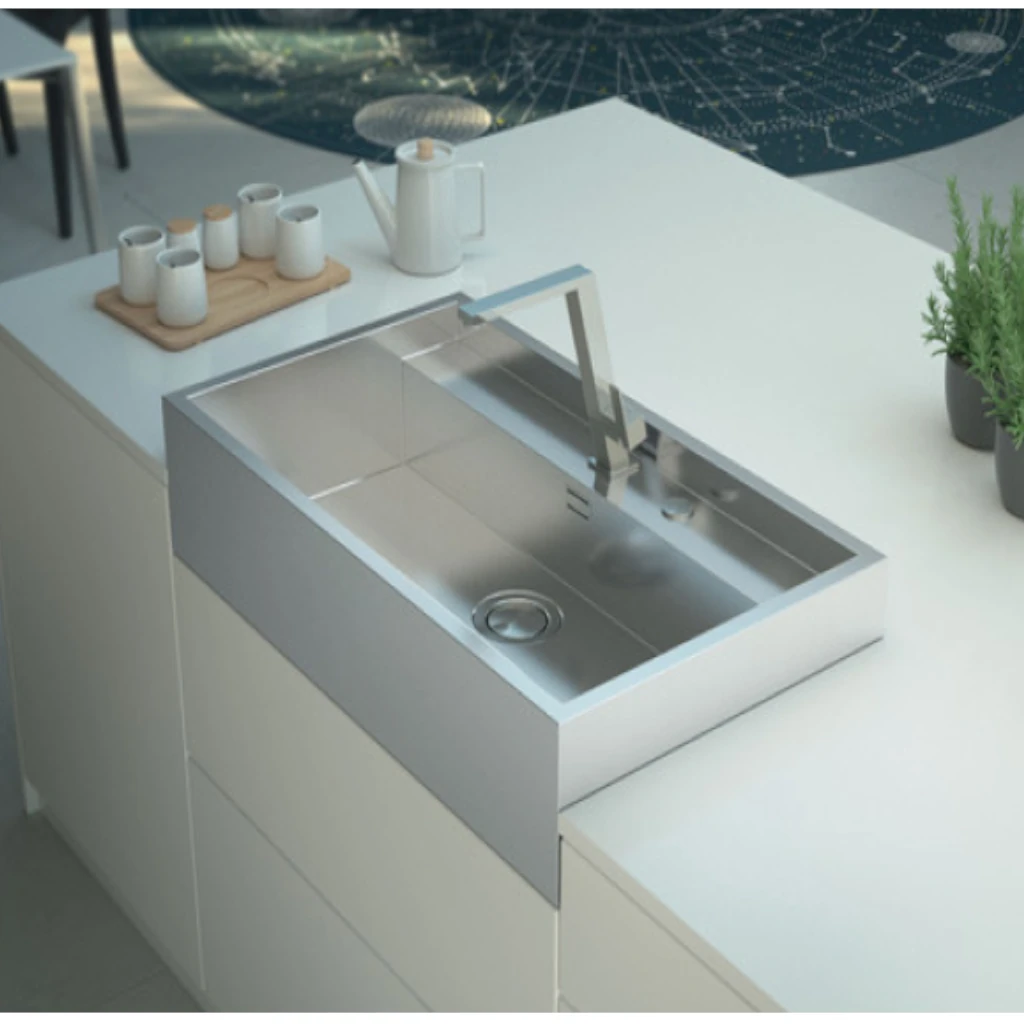 fregadero inox tebla de gran tamaño