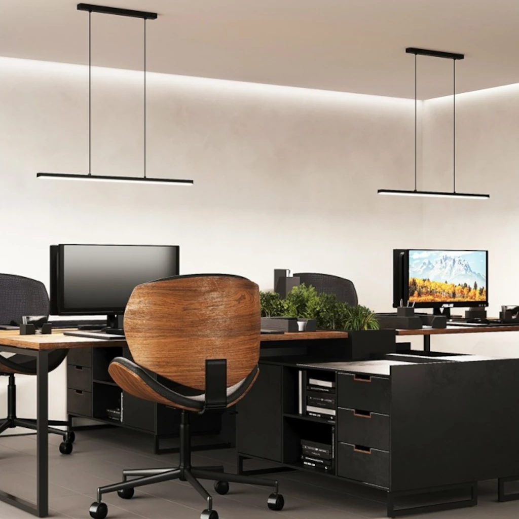 Lámpara LED de techo Minimalista Brooklyn, diseño lineal en negro - Imagen 4